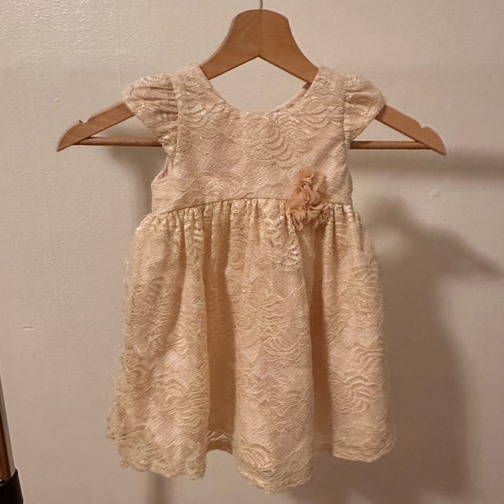 Charming Lace Kids Dress in Cream